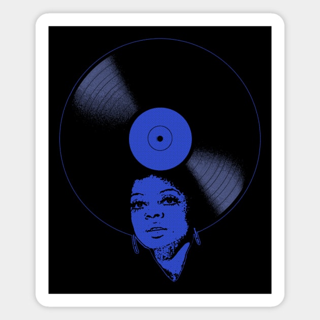 Afrovinyl (Kinda Blue) Magnet by bronzarino